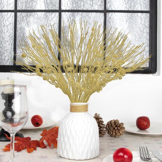 2/10Pcs Christmas Tree Picks Eco-friendly Vibrant Color Widely Used Artificial Tree Filler Sticks Berry Branches Stems