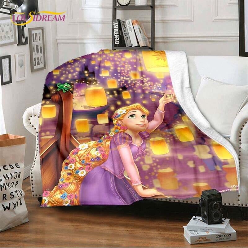 Mooie Prinses Rapunzel Cartoon Deken Anime Plaid Dekens voor Bedden Banken Queen Size Zachte Beddengoedhoes Huisdecoratie Kinder Cadeau