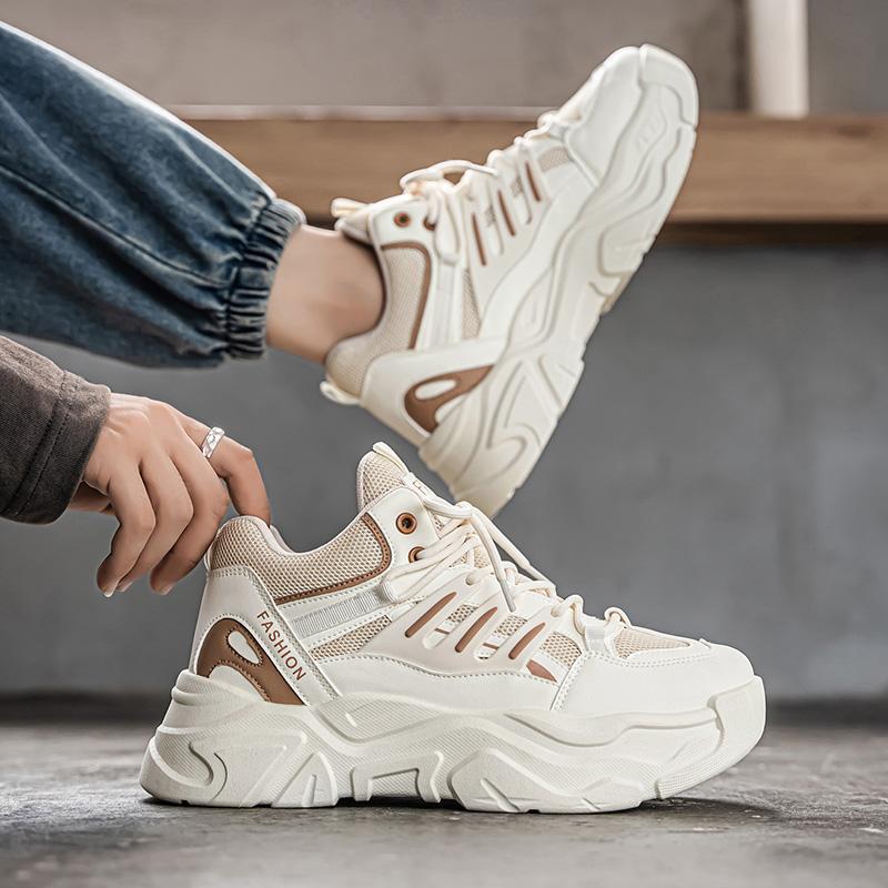 New Men's Fashion Casual Low Top Sports Shoes Students Thick Sole Comfortable Sneakers Boys Male Classic Breathable Basketball Shoes