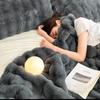 Plush Faux Rabbit Fur Blanket Sofa Bed Office Winter Warm Throw Soft Cozy Lap