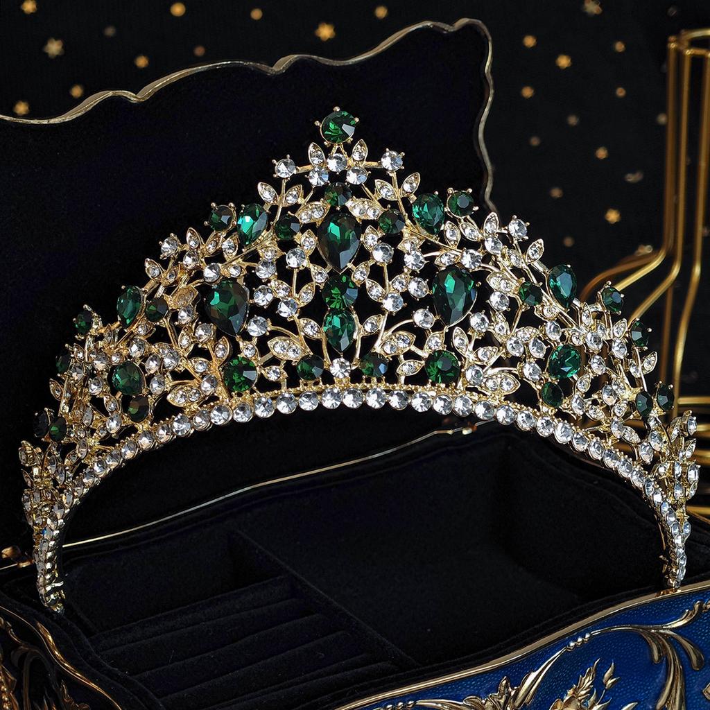 Full Diamond Crystal Princess Crown Luxury Queen's Crown Headdress Hair Accessories Birthday Party Girl Headpieces