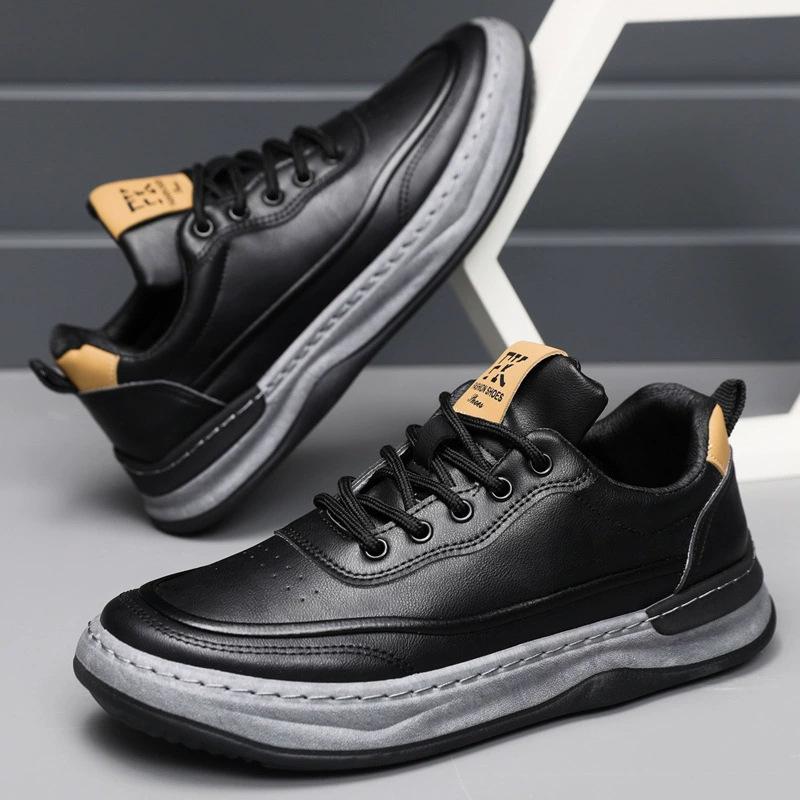 Men's Shoes Spring New Leather Waterproof Casual Shoes Men's Outdoor Fashion Platform Lightweight Sports Shoes
