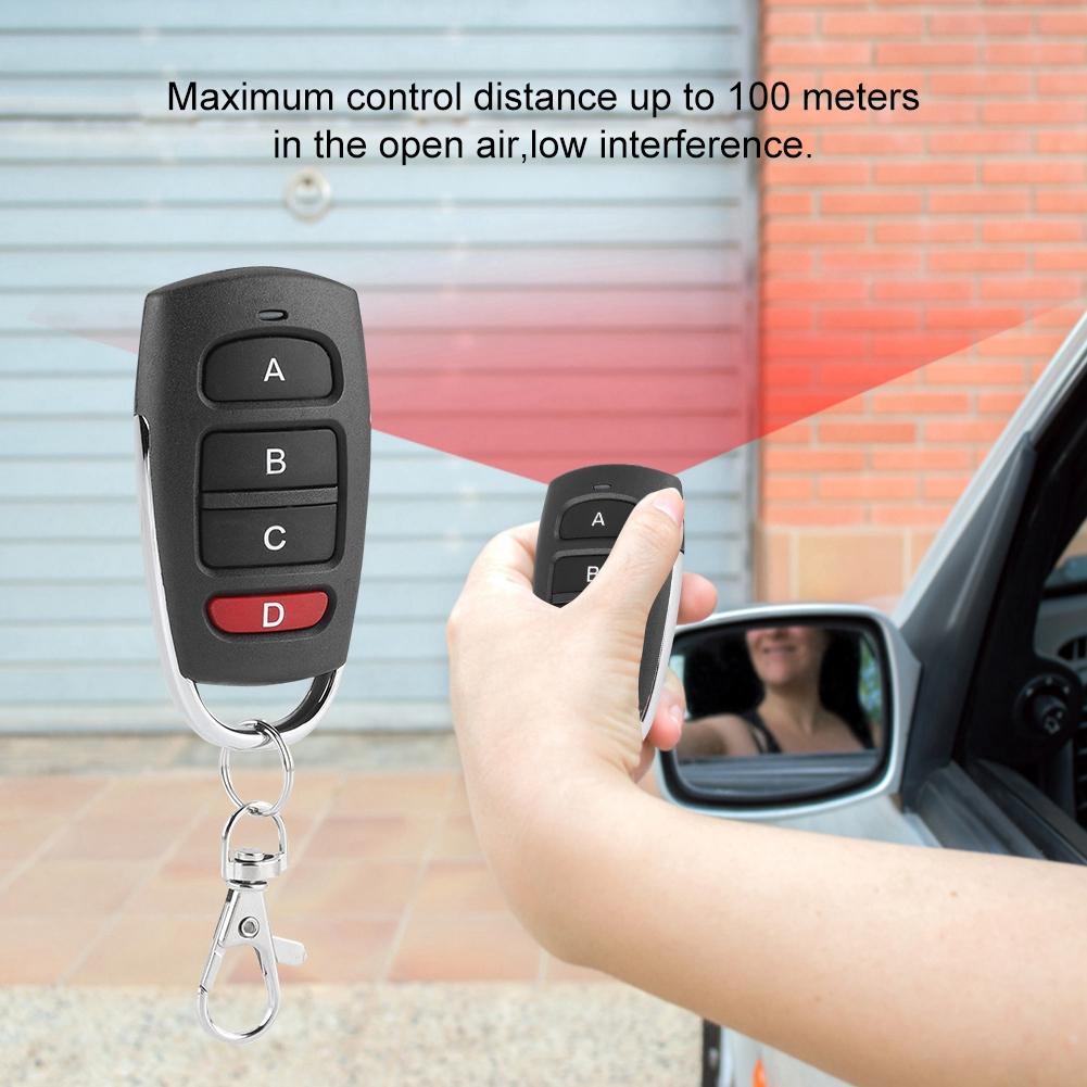433MHz Red D Four Buttons RF Wireless Transmitter Learning Code Remote Controller