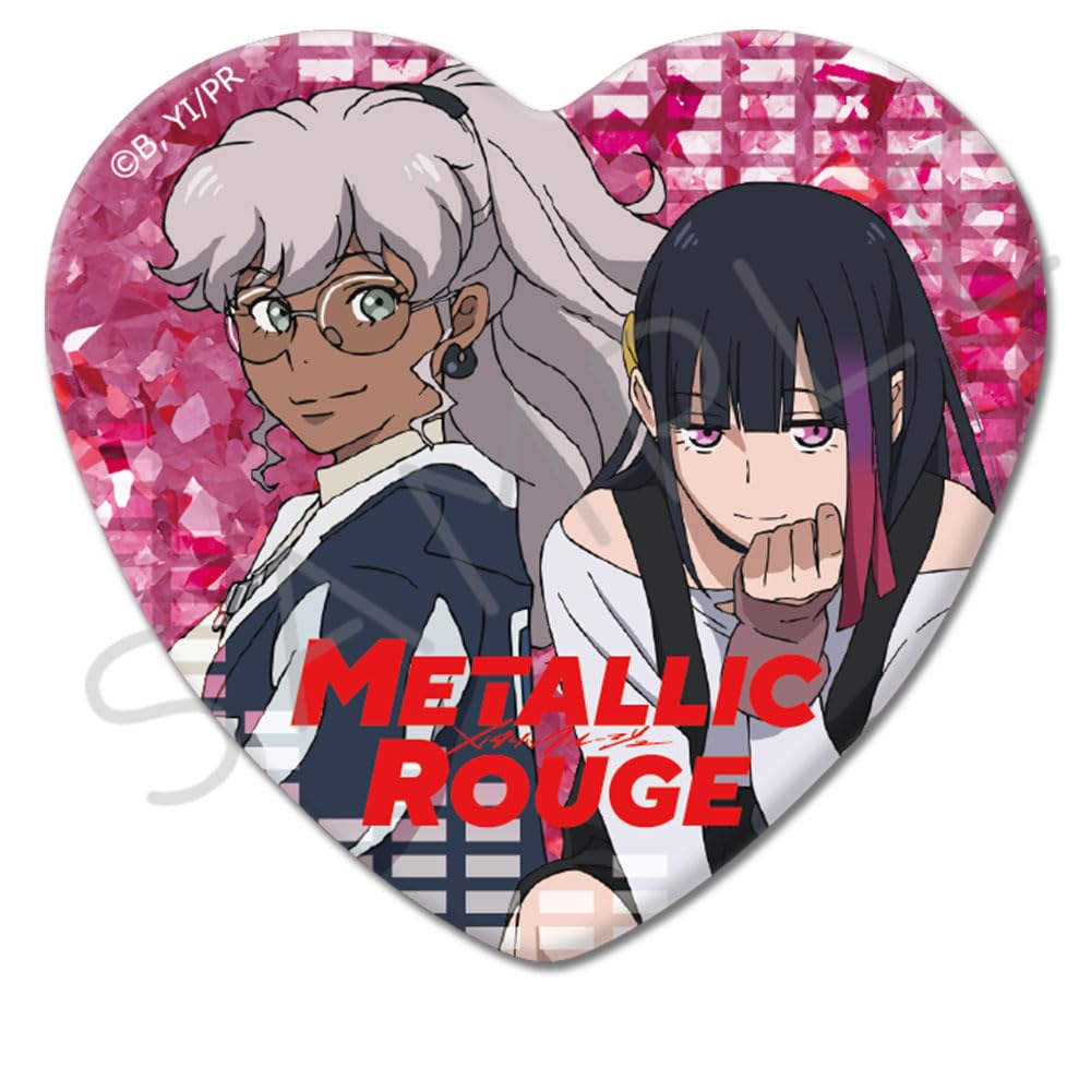 

TV anime can badge C Metallic Rouge [Rouge & Naomi] Heart-shaped