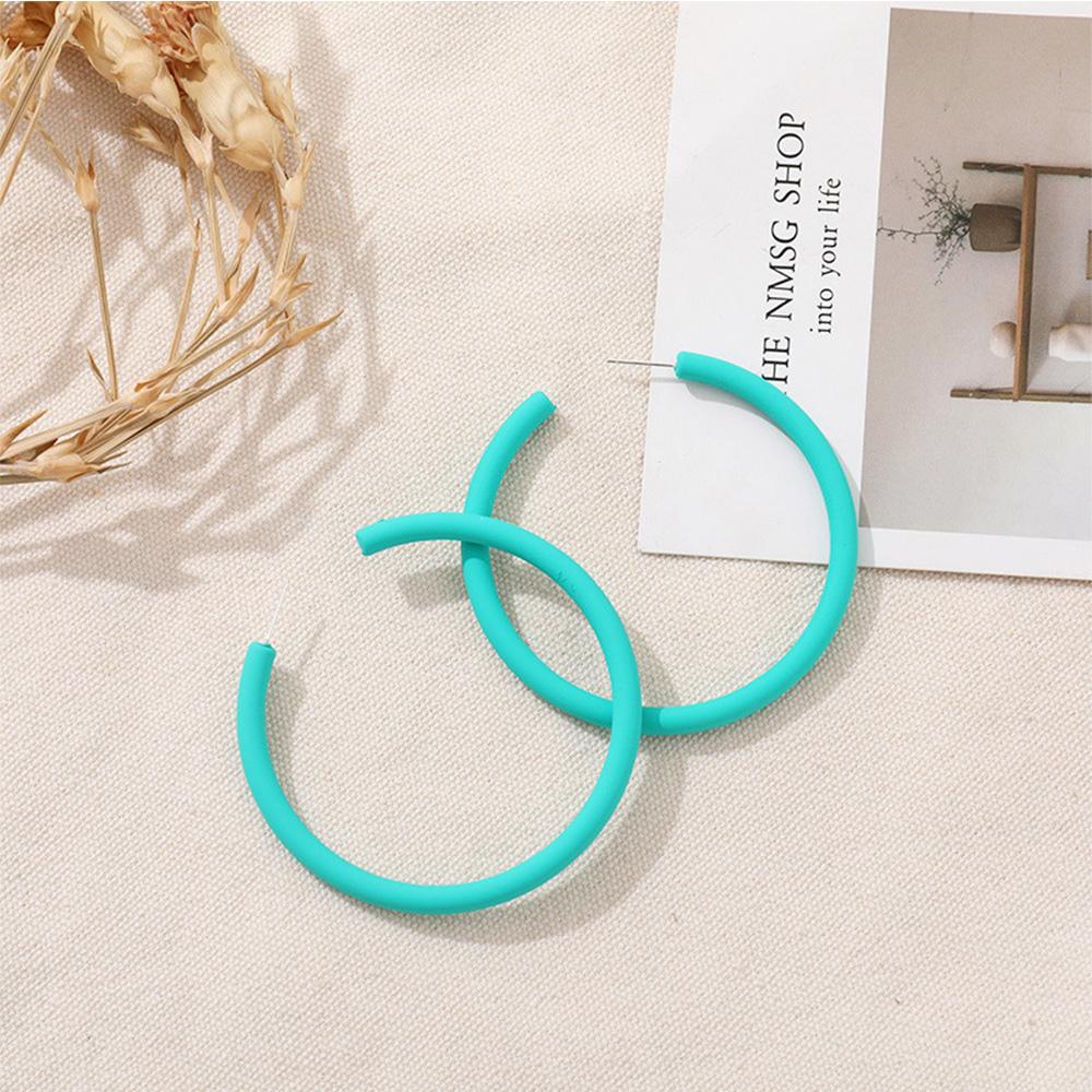 Geometric Round Personality Candy Color C-shaped Hoop Earrings Round Earrings Women Jewelry