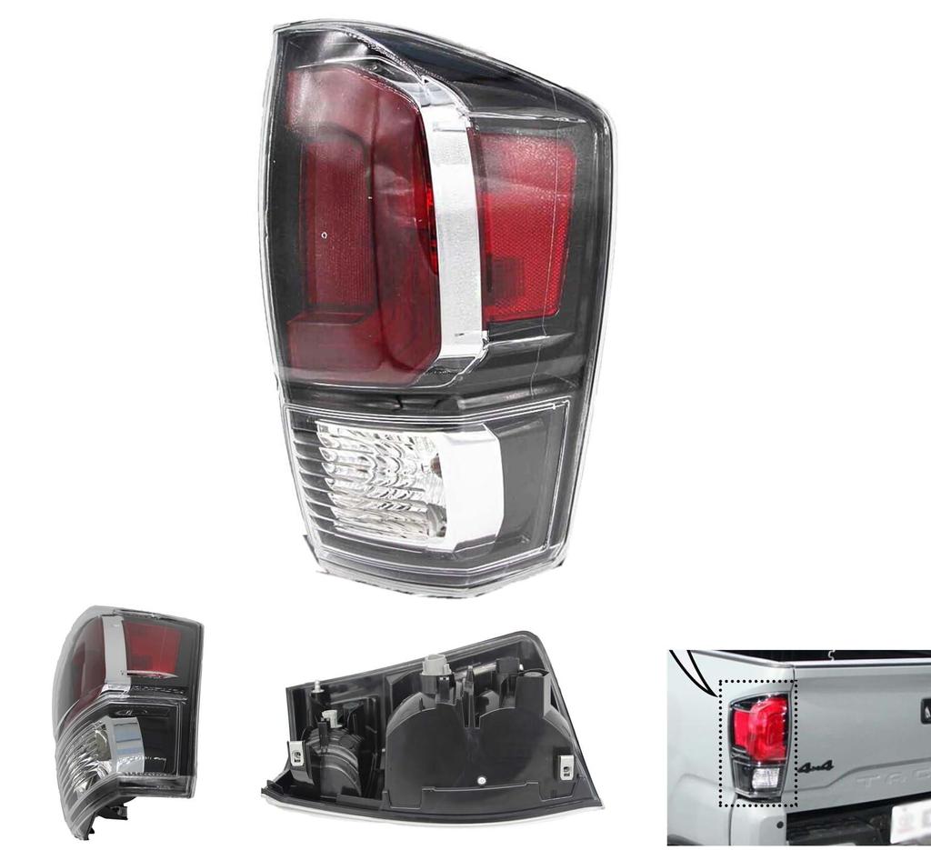 Compatible Rear Brake, Tail, and Anti-Collision Warning Light for 2016-21 Toyota Tacoma.