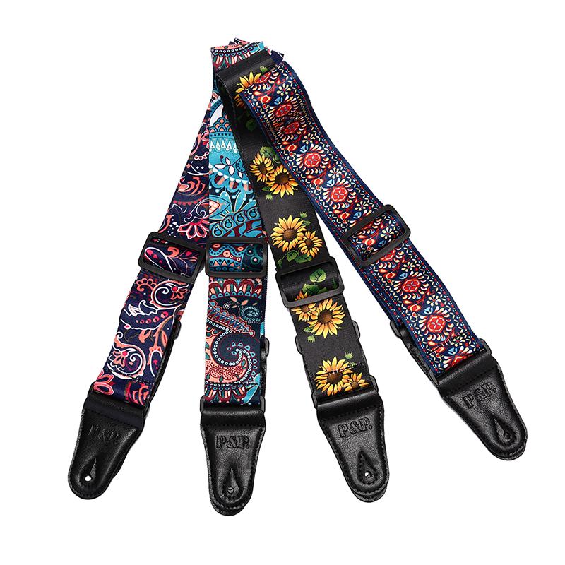 Guitar Strap Electric Guitar Acoustic Sunflower Guitar Folk Guitar Bass Strap