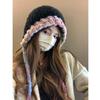 Large Head Circumference Plush Knitted Hat Women's Autumn and Winter Thickened Warm Ear Protection Woolen Hat Makes The Face Smaller