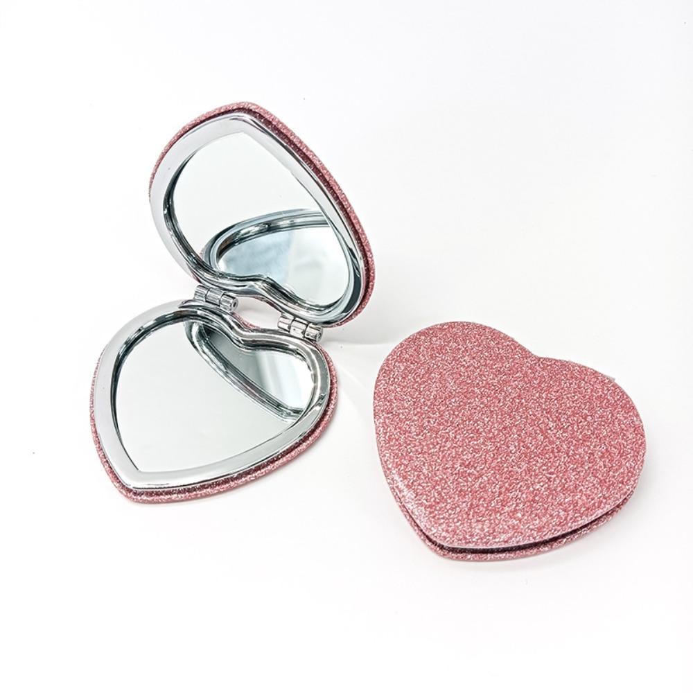 Portable Pink Mirror Double-Sided Vanity Mirrors  for Purse Travel Makeup розовый