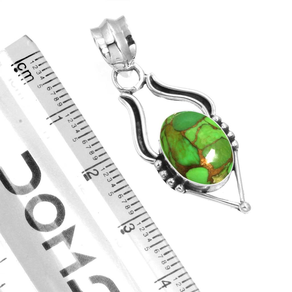 925 Sterling Silver Pendant Women Gemstone Handmade Jewelry Halloween Gift Blue Green Purple Copper Turquoise Pearl Lapis Mother Of Pearl Costume