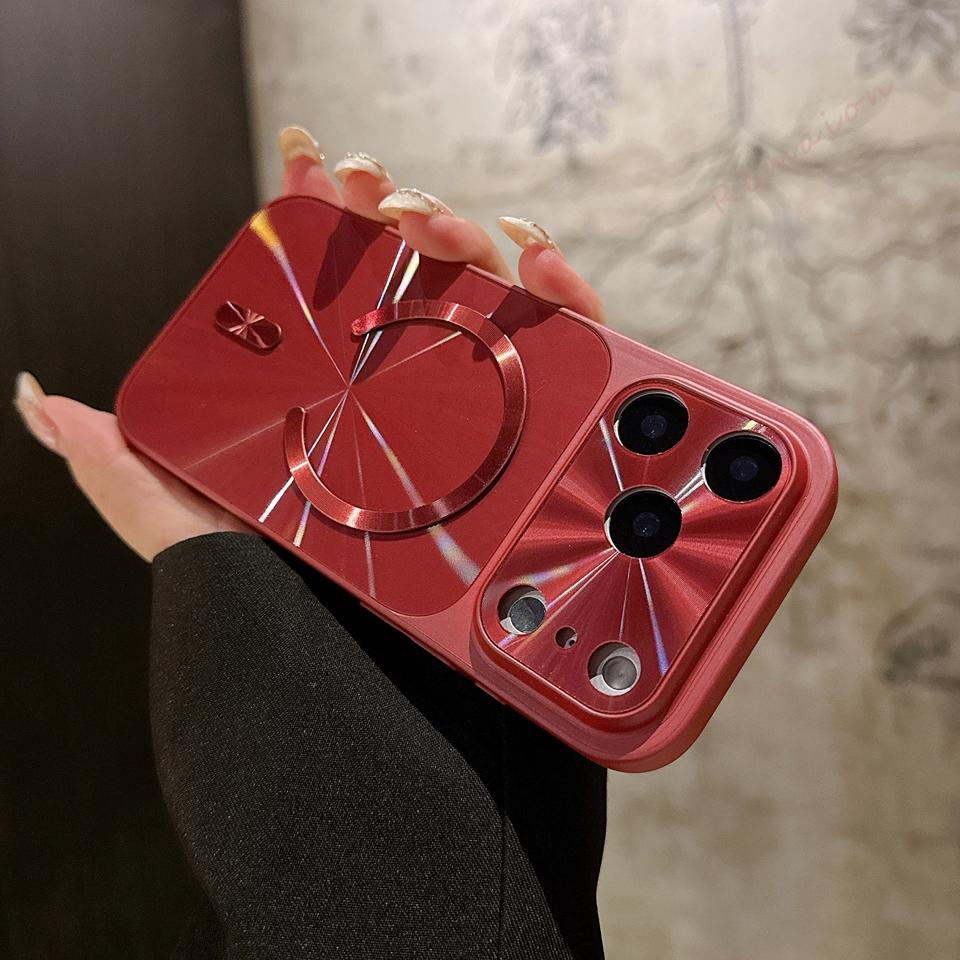 Big Windows Magnetic Phone Case For iPhone 17 13 14 15 16 Pro Max Air Magsafe Official CD Laser Shockproof Protector Cover
