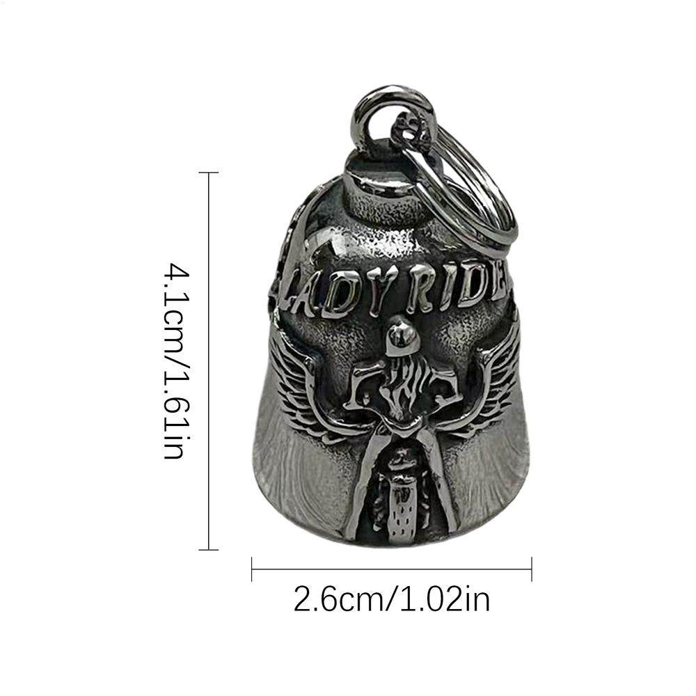 

Motorcycle Bells Stainless Steel Embossed Ornament Luck Bell for Motorbike Cycling for Long-Distance Touring Cruising Adventure серебряный