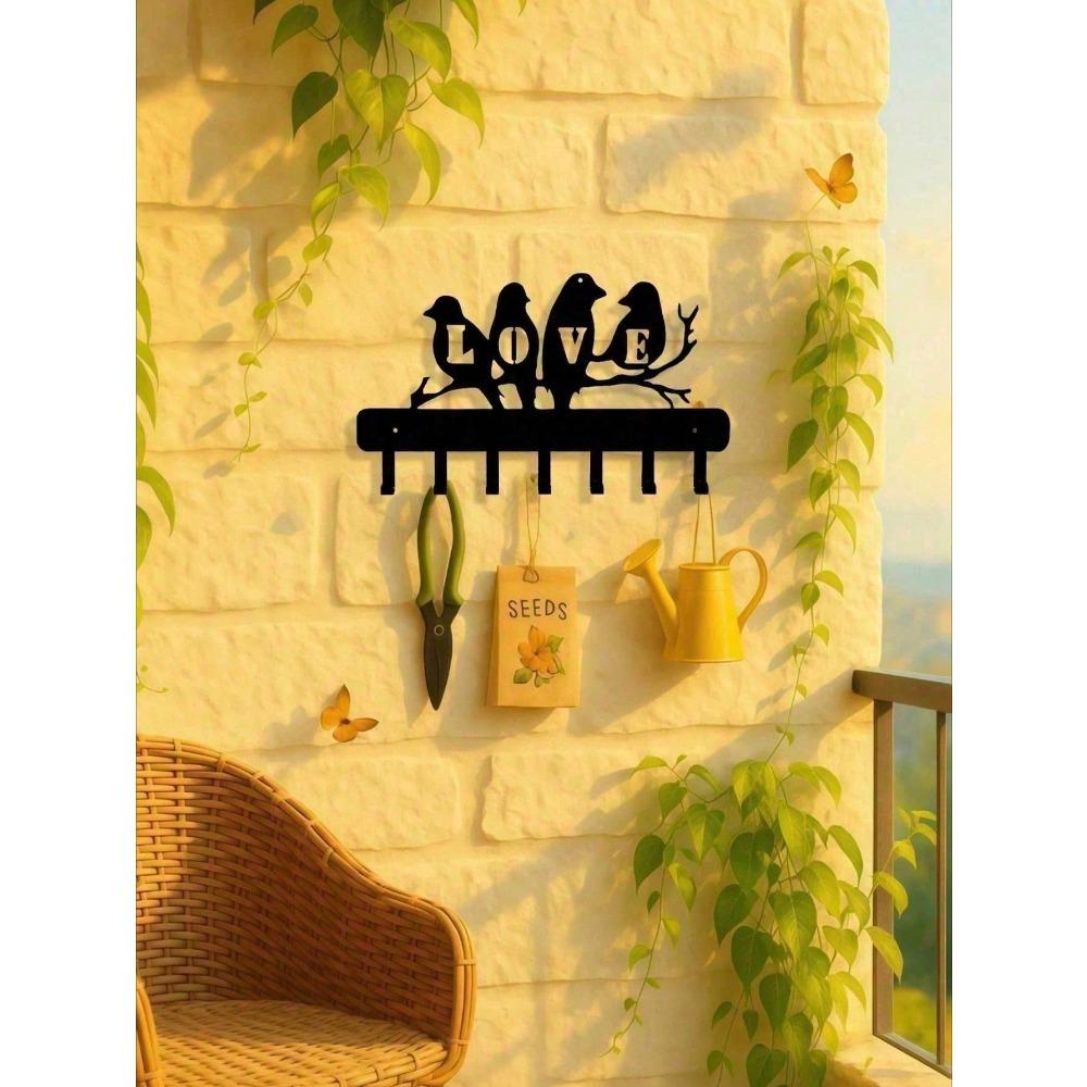 Stylish Metal Wall Mounted Coat and Key Rack for Entryway, Hats, Jackets, Umbrellas, Industrial Rustic Home Decor, Hallway Living Room Organizer