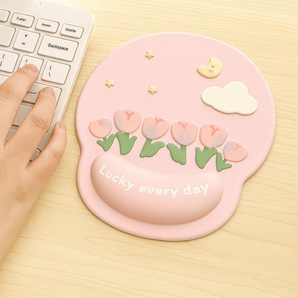 Hand Support Tulip Mouse Pad Rubber Base Mouse Wrist Rest Wrist Rest Mouse Pad  Office Worker