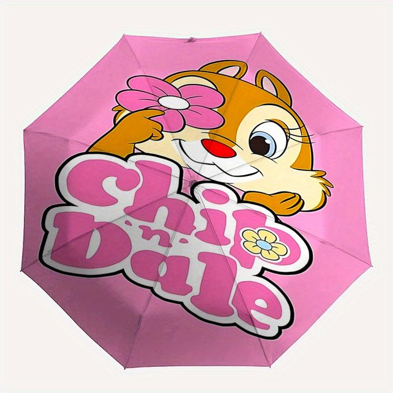 Chip und Dale Automatisches Öffnungs- und Schließschirm - 8 Speichen Tragbarer Faltregenschirm mit Kunststoffgriff, Geeignet für Freizeit und Halloween