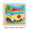 11cm/4.33in Kids Wooden Jigsaw Puzzle Games Cartoon Animal Vehicle Pattern Children Montessori Educational Toys