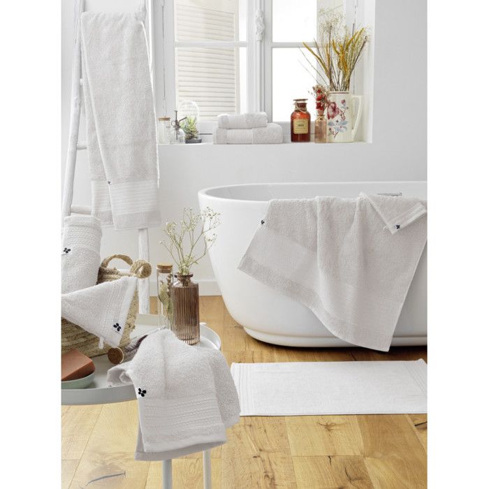 Bath Sheet "Garance" 90 X 150 Cm / 100% Organic Cotton / 600 Gr/m² l'Effet Papillon - Garance Chantilly - Bath Sheet 90 X 150 Cm