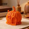 Holiday Atmosphere Tabletop Display 3D Printed Pumpkin House Ornament for Halloween, Miniature Fairy Tale Cabin Creative Halloween Party
