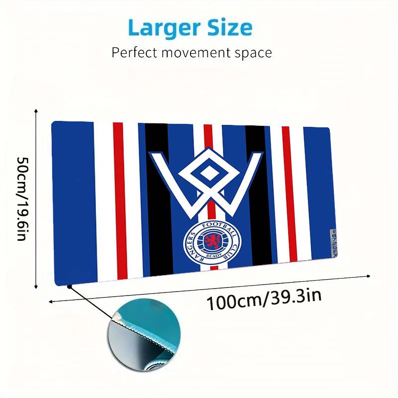 Rangers FC Logo Color Mouse Pad Large Gaming Table Cushion Non-slip Laptop Tablet Big Mousepad XXL Mat Mini PC Playmat With Lock Edge