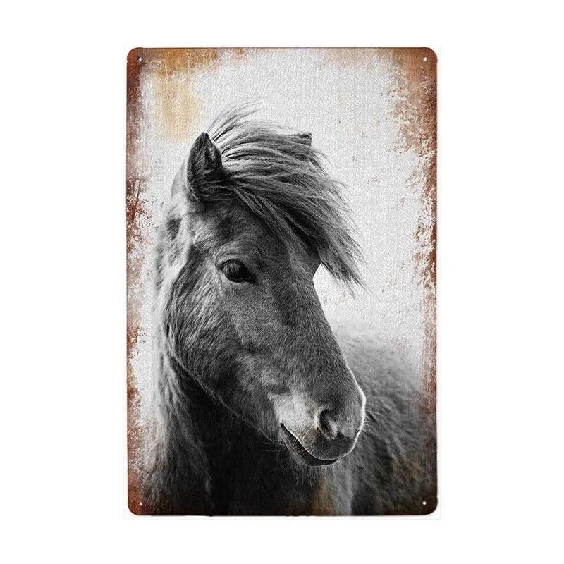 Bauernhof-Deko, Löwe, Pferd, Tiger, Schaf, Tier, Haustier, Freilandhaltung, Schild, Poster, Metall, Wandkunst, Platten, Eisenmalerei, Wohnkultur, 20 x 30 cm