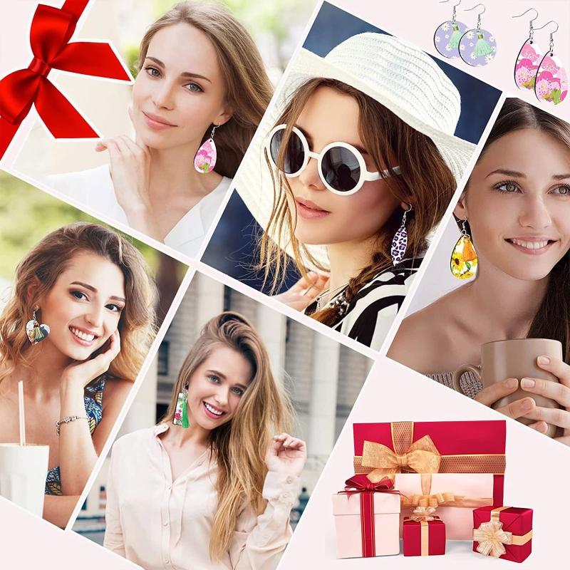 1 Set Sublimation Earring Blanks Products Thermal Transfer Earrings Kit with Earring Hooks Tassels Jump Rings Pliers