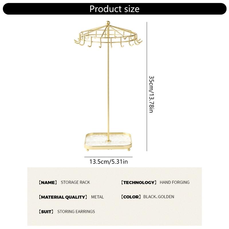Rotating Jewelry Display Stand Detachable Acrylic Metal Organizers for Necklaces Bracelets Earrings 360 Degree Showcase