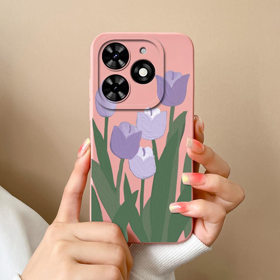 For Tecno Spark Go 2024 Casing Fashion Coconut Tree Liquid Silicone Soft TPU Shockproof Phone Cover For TecnoSpark Go 2024 Funda