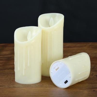 Yousheng Waterproof Flameless Candles Battery Operated LED Candles with Remote Control Flickering Fake Pillar Candles for Wedding Halloween