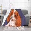 Pocket Cute Cavalier King Charles Spaniel Dog Hot Sale Printing High Qiality Warm Flannel Blanket King Charles Cavalier Spaniel