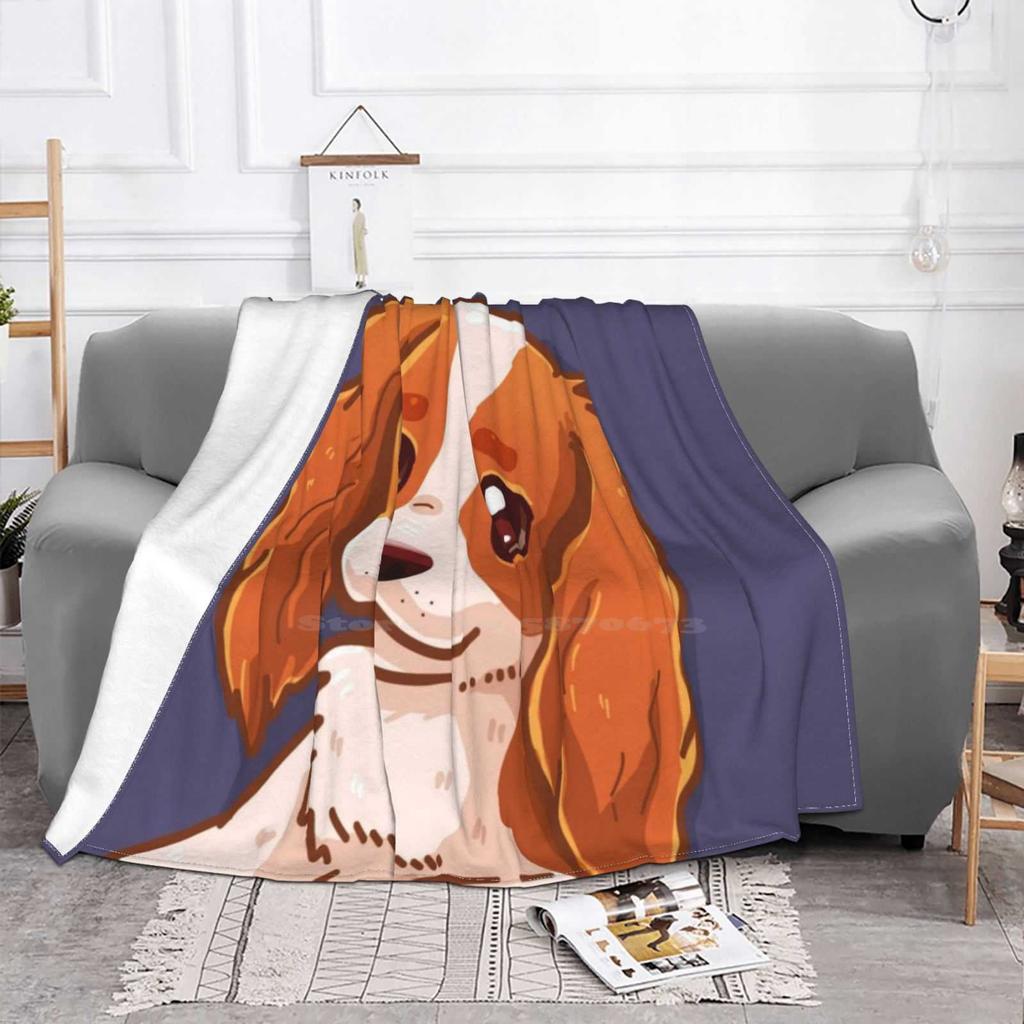 Pocket Cute Cavalier King Charles Spaniel Dog Hot Sale Printing High Qiality Warm Flannel Blanket King Charles Cavalier Spaniel