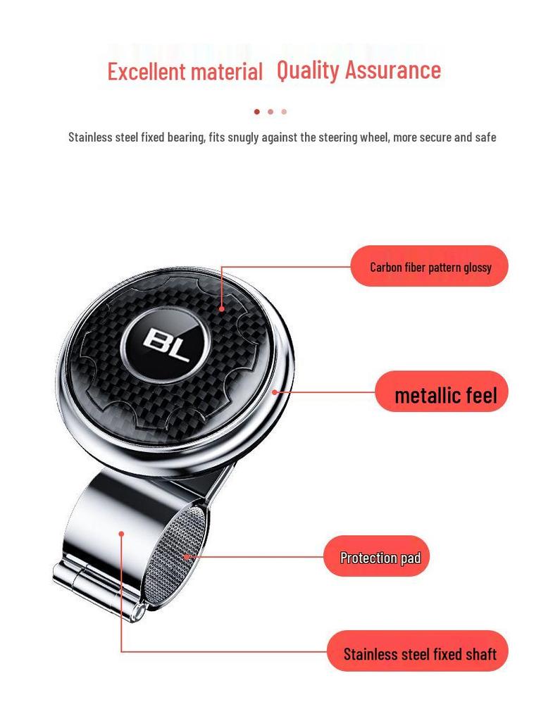 Effort-Saving Steering Wheel Power Ball with Steel Ball Bearing