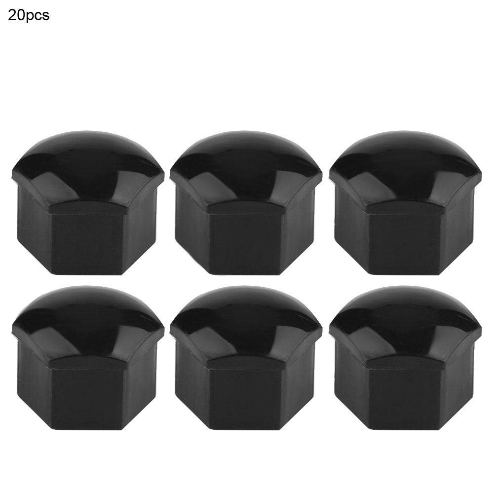 20pcs 19mm Car Wheel Nut,Nylon PA66 Car Wheel Nut Auto Hub Screw Cover Bolt Rims Exterior (Black)