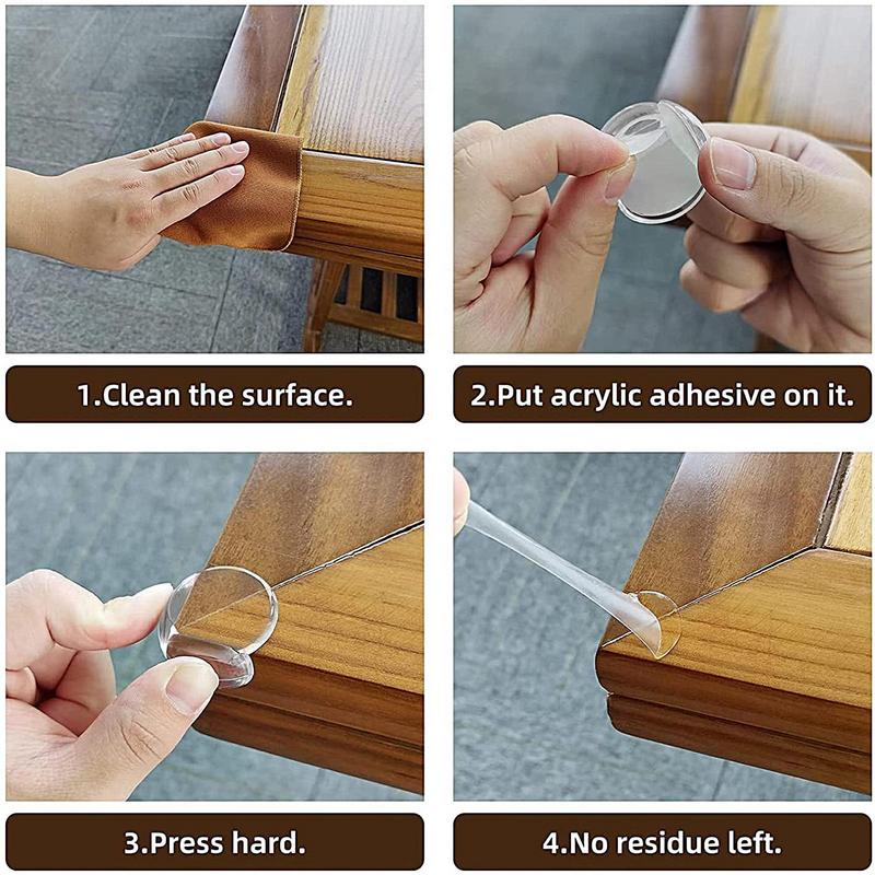 10pcs Children Anti Collision Corner Edge Protection Guards Baby Safety Corner Silicone Protector Table Soft Transparent