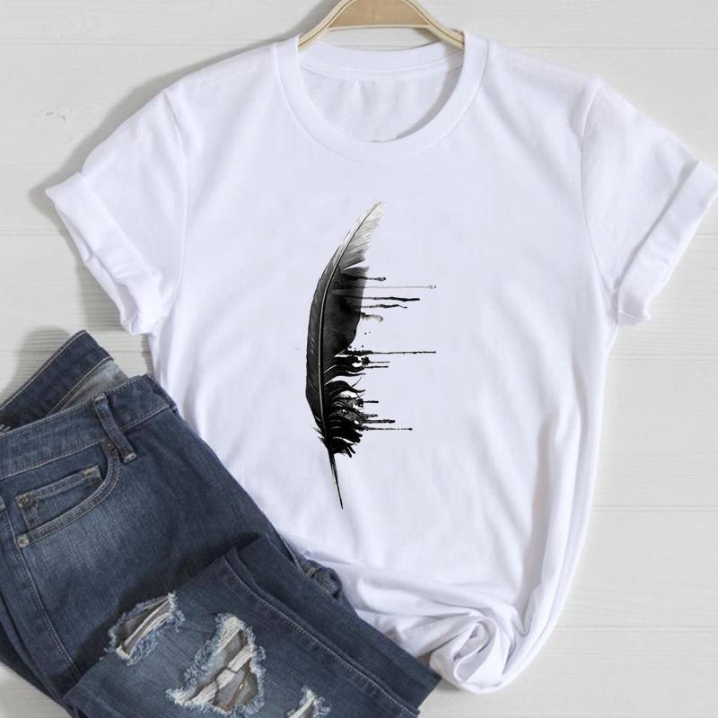 2026 Women Lady Clothing Floral Women Print European and American Short-sleeved T-shirt Women Clothing  Tops  Oversized TShirt