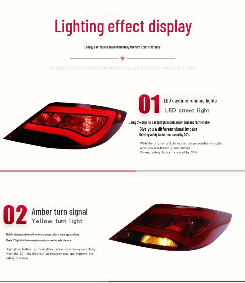 LED Taillight Assembly for 2010-2013 Hyundai Reina - Korean Style Daytime Running and Brake Light