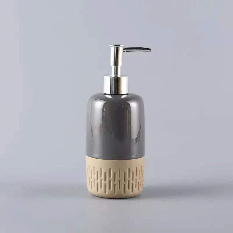 450ml Ceramic lotion bottle press bottle household hotel shampoo bath gel hand lotion conditioner bottle soap dispenser