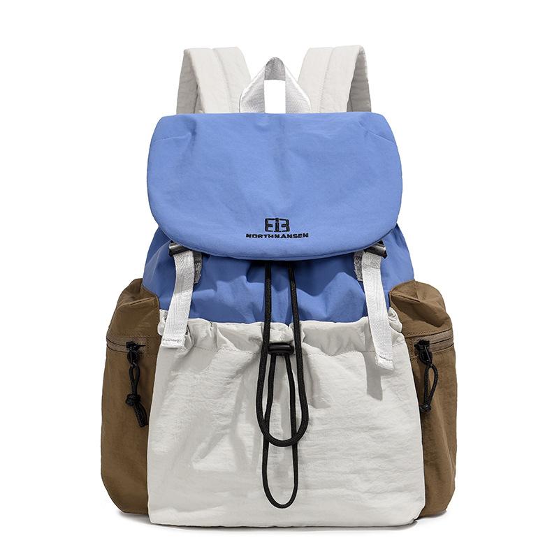 Fashionable and Versatile Contrasting Student Schoolbag Leisure Large Capacity Commuting Backpack Outdoor Light Travel Mountaineering Bag