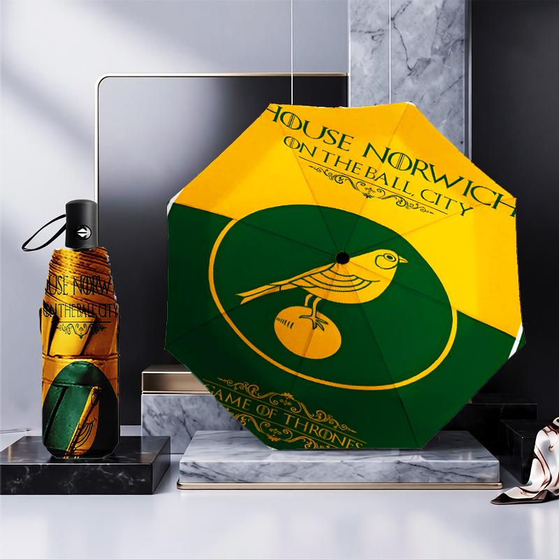 Nor-wich Football Club Crest Umbrella 8-Frame for Travel, Camping, Casual Lightweight Portable Umbrella, Essential for Every Family Holidays Gift
