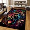 Musical Notes Non-Slip Floor Mat, Treble Clef Design Plush Carpet for Living Room Bedroom Game Room Dorm Decor
