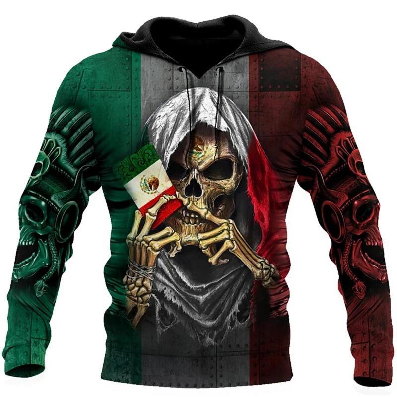 Men's And Women's Digital Terror Skull Street Suit Harajuku Jacket Men's Sports HoodieAmerican Style