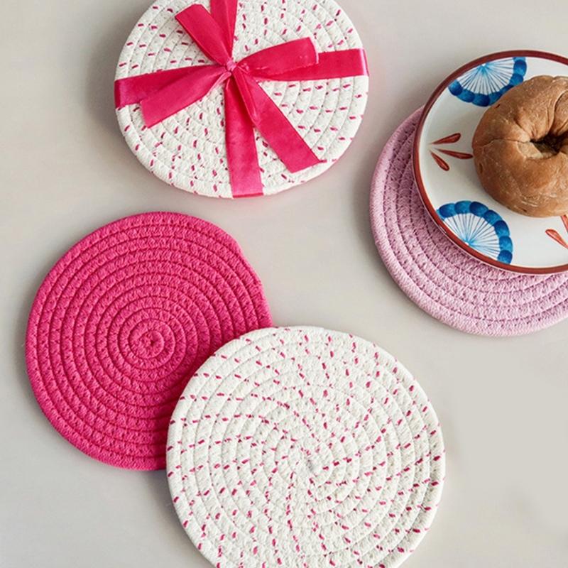 3Pcs Kitchen Table Mats Heatproof Colorful Dish Pad With Nonslip Base For Home Dining Protections Use