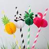 50PCS Disposable Biodegradable Paper Straws Food Grade Festival Decoration Party Desserts Juice Beverages Creative Styling Straw