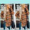 Vintage Plaid Shirt For Women With Polyester Blend Long Sleeve Casual Style