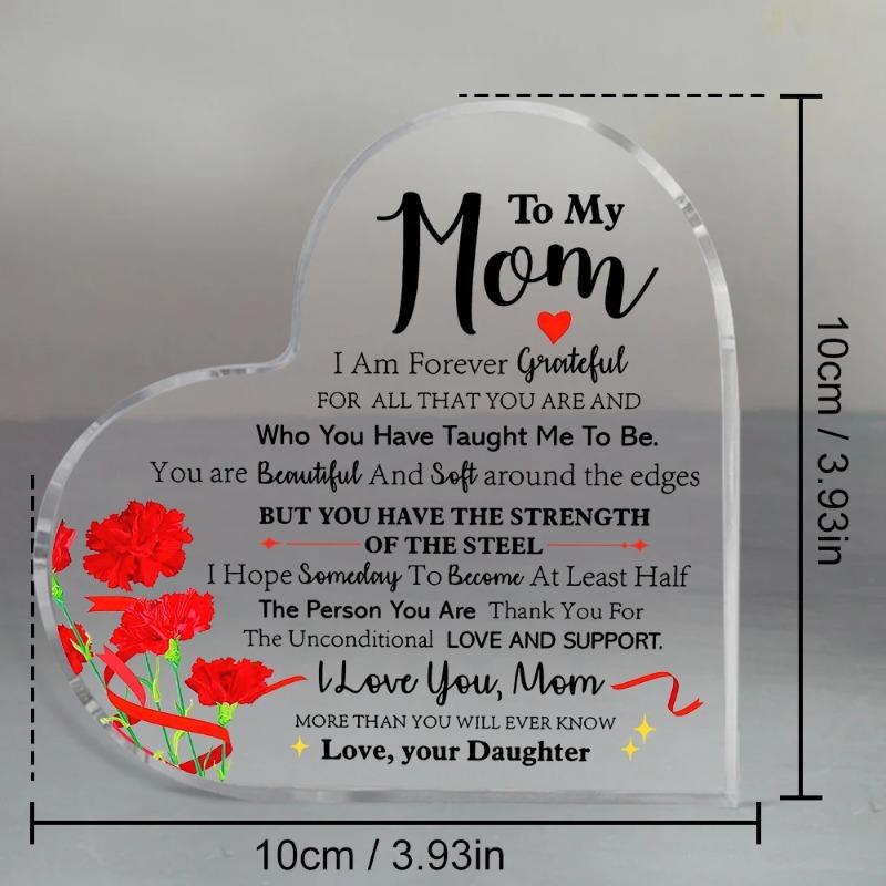 2D Flat Mother's Day Gift Acrylic Desktop Decoration Plaque, Home Decor Plaque Hanging Wall Art Decorative Garden Decoration for Room Door Signs Hangi