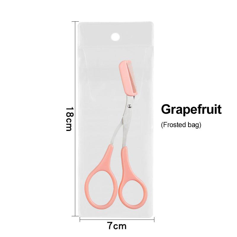 Eyebrow Trimmer Scissor With Comb Stainless Steel Scissors Eyebrow Hair Remover Clips Washable Removable Color Titanium