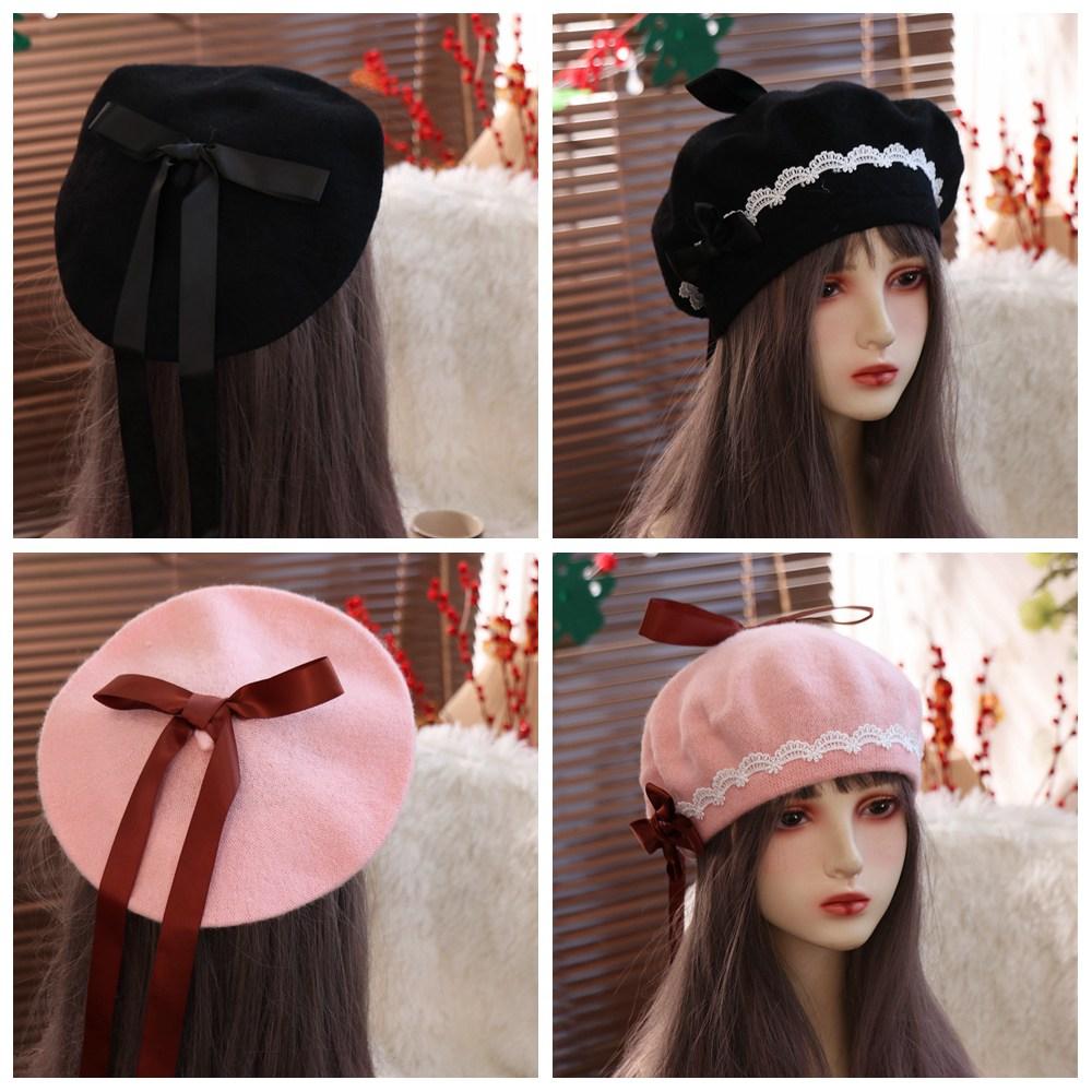 Warm Lolita Beret Japanese Style Beanie Cap Y2k Painter Hat  Cosplay