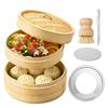 Bamboo Steamer Set Steaming 100 Cleaning and Natural Bamboo Steamer Chinese Style Handcrafted by Commercial Healthy Steaming Body 27cm Steaming Plate