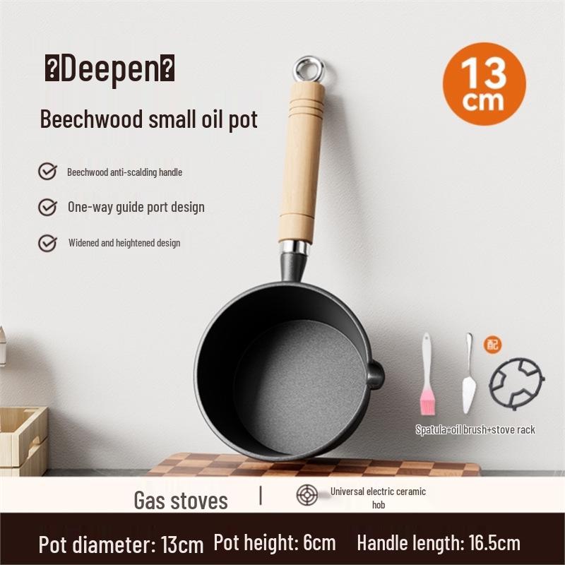 Vertiefter Gusseisen Eier- & Öl-Träufeltopf - Spritzfreies Design mit flachem Boden