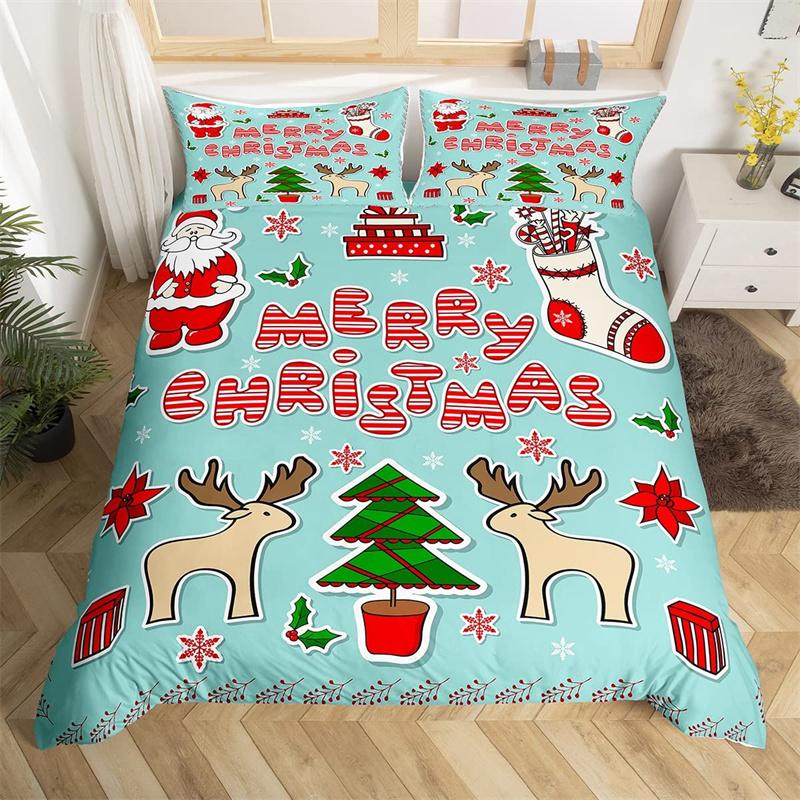 Poszwa na kołdrę bałwan choinka płatek śniegu poszwa na kołdrę kreskówkowy zestaw pościeli mikrofibra święta Bożego Narodzenia Nowy Rok prezent zestaw do łóżka