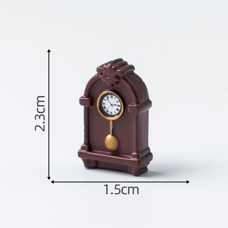 1/8 szt. Akcesoria do domku dla lalek 1:12 Domek dla lalek Miniaturowy zegar ścienny Europejski Vintage Zegar Model mebla Dekoracja Zabawka